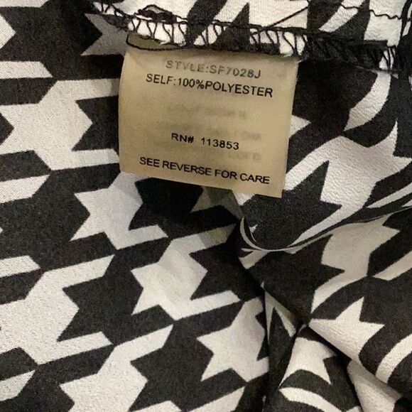 41 Hawthorn Houndstooth Blouse Black White Small - Picture 13 of 13